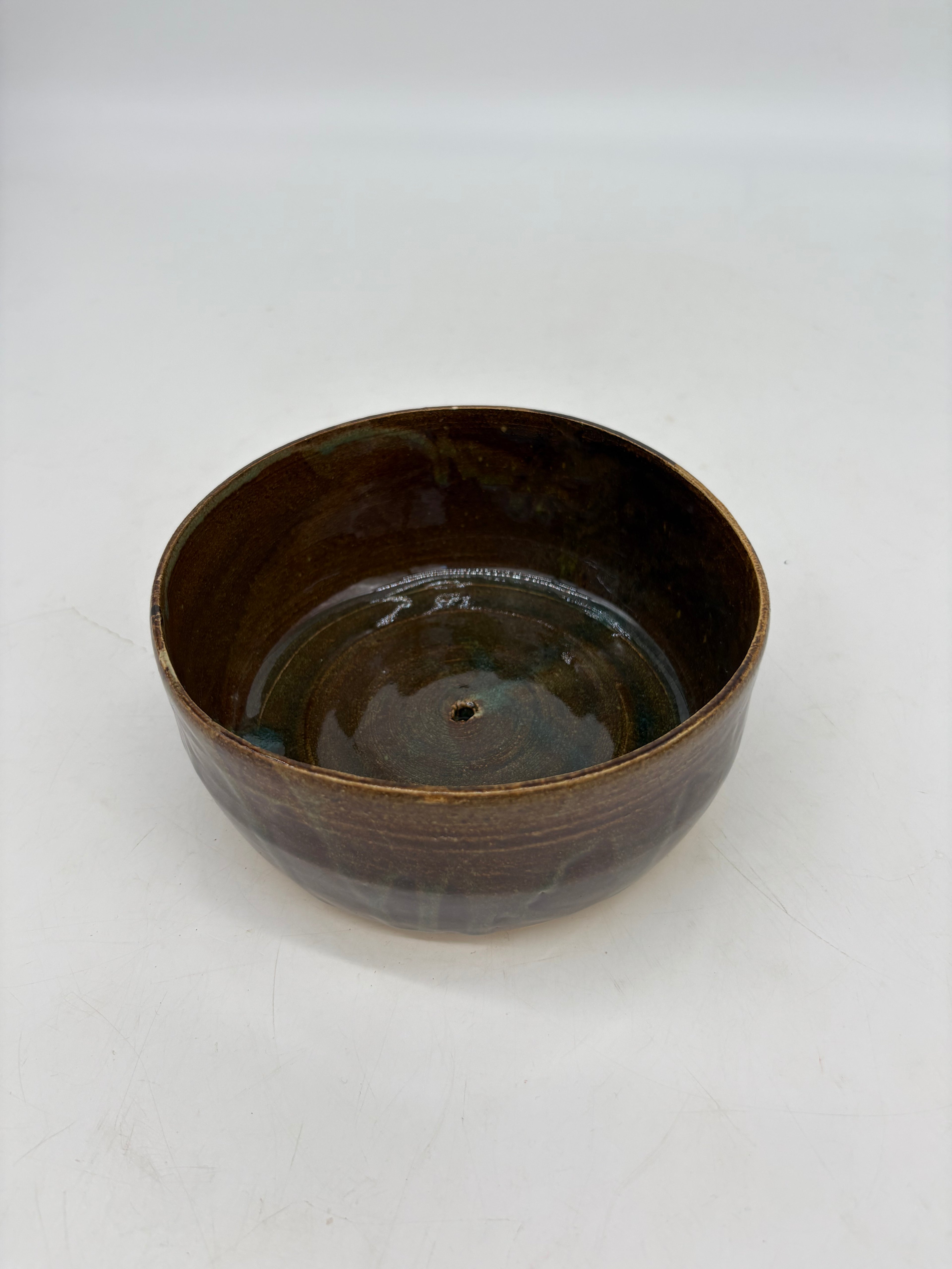 Dark Brown with Blue Streaks Planter