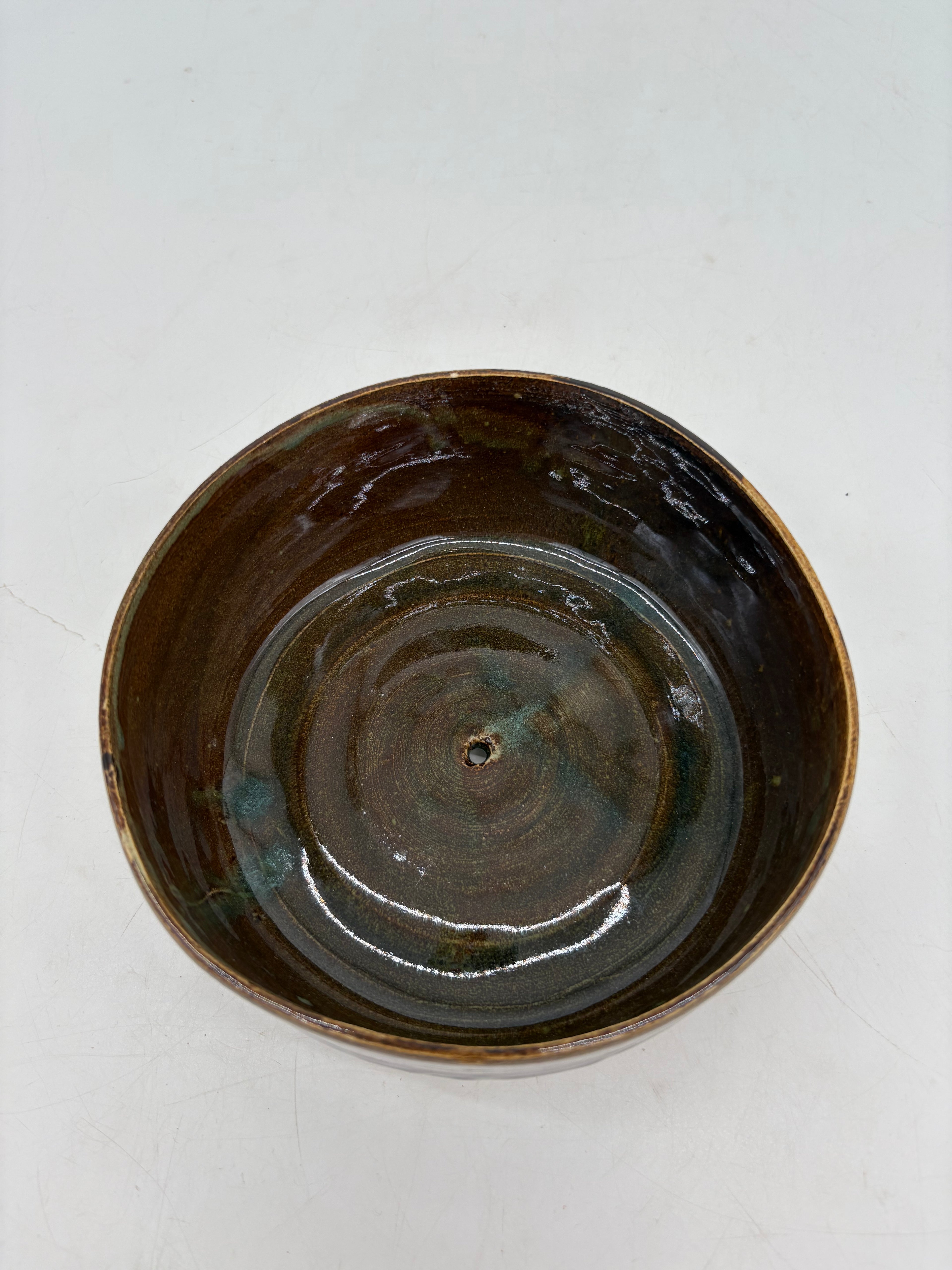 Dark Brown with Blue Streaks Planter