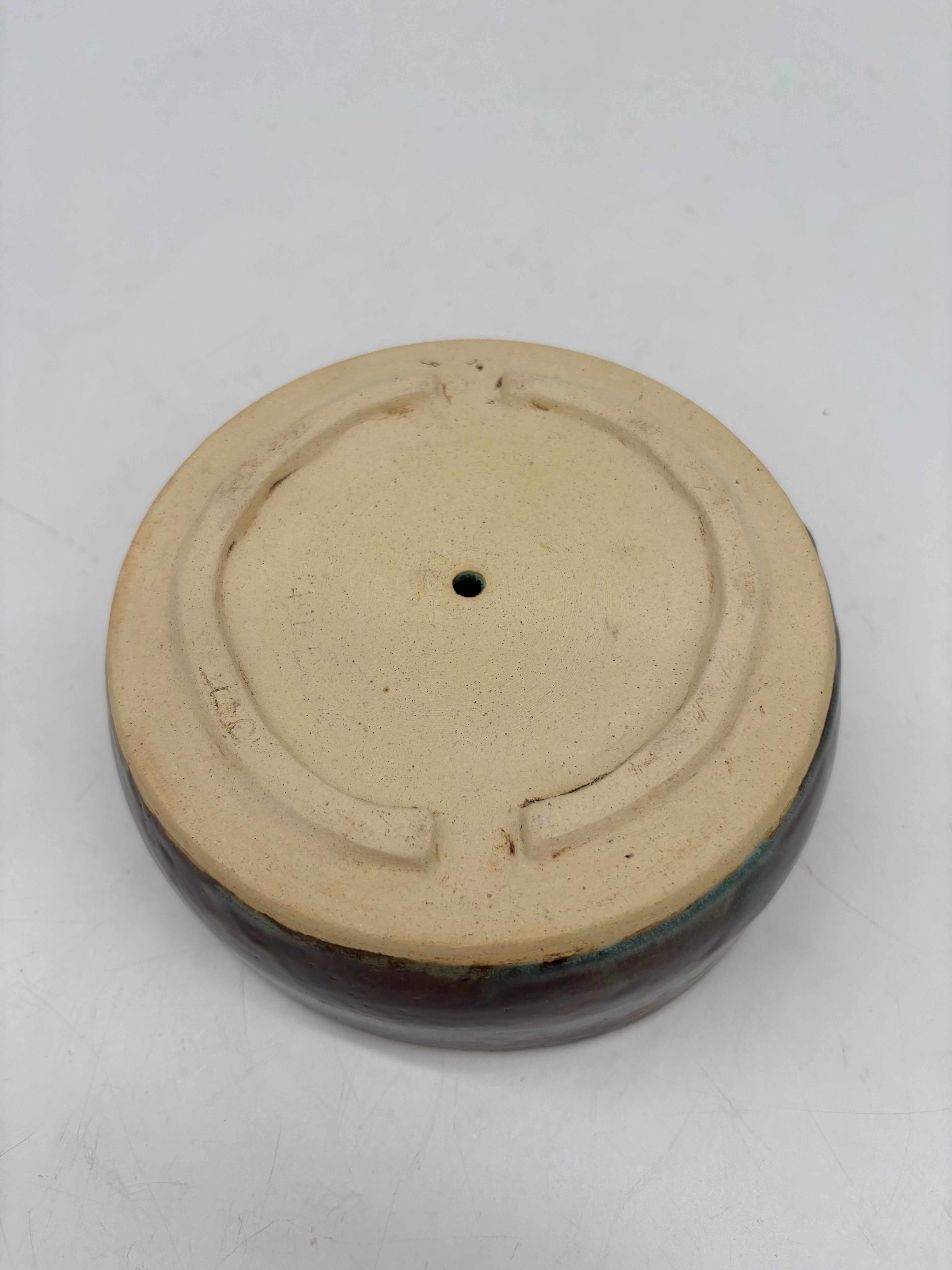 Dark Brown with Blue Streaks Planter