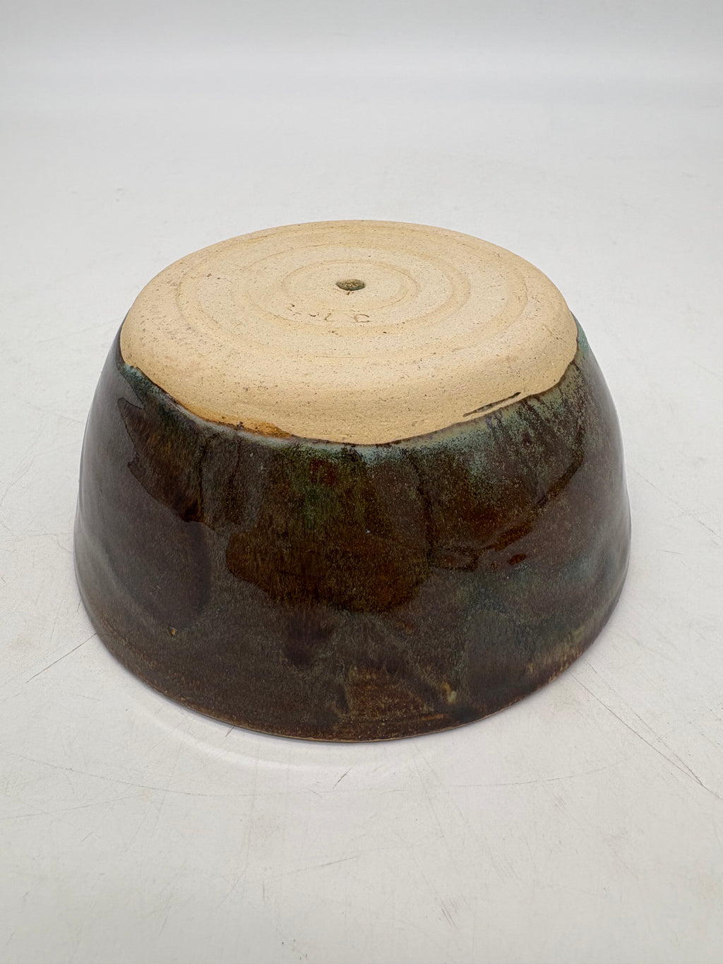 Dark Brown with Teal Streaks Planter