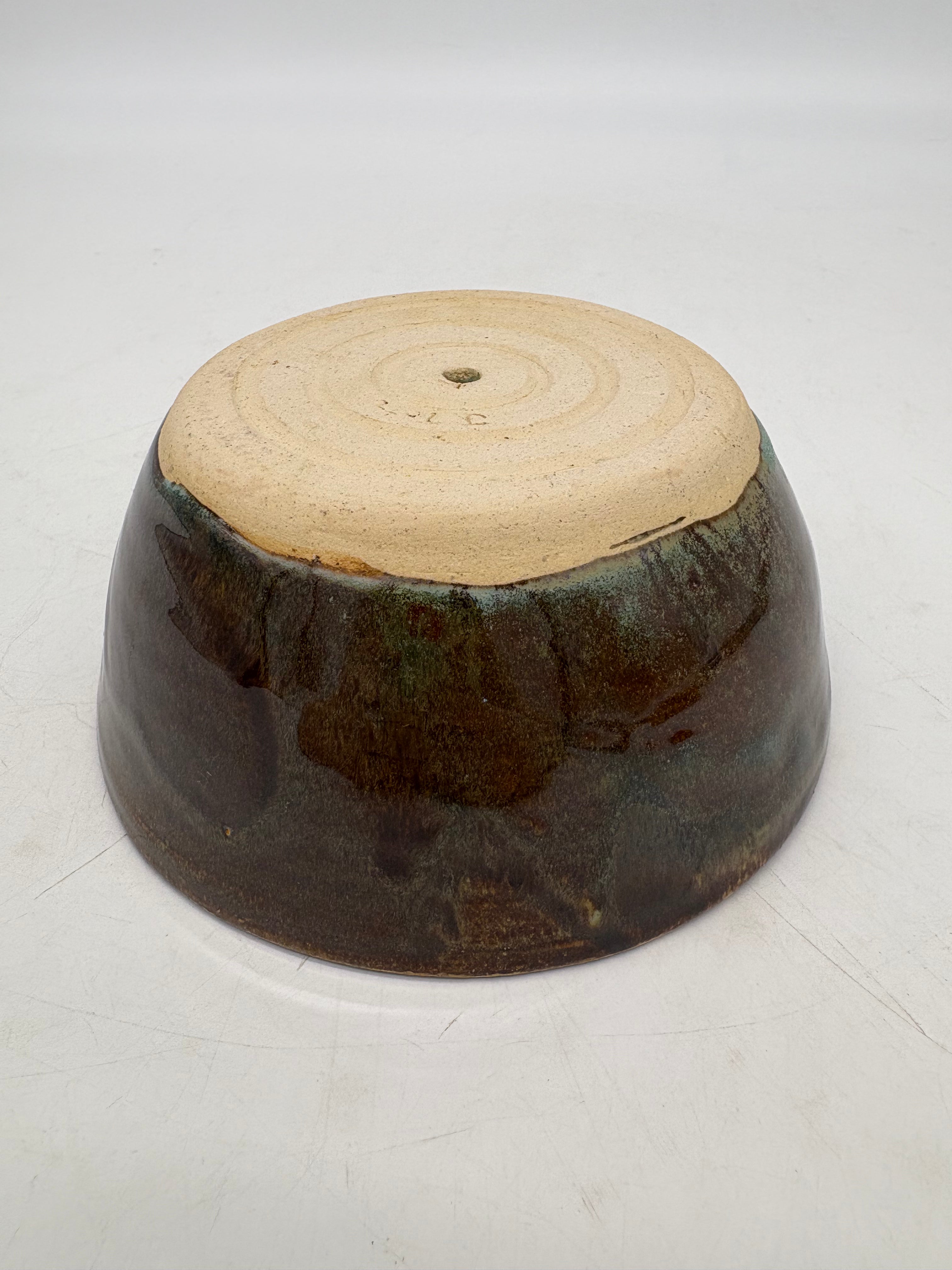 Dark Brown with Teal Streaks Planter