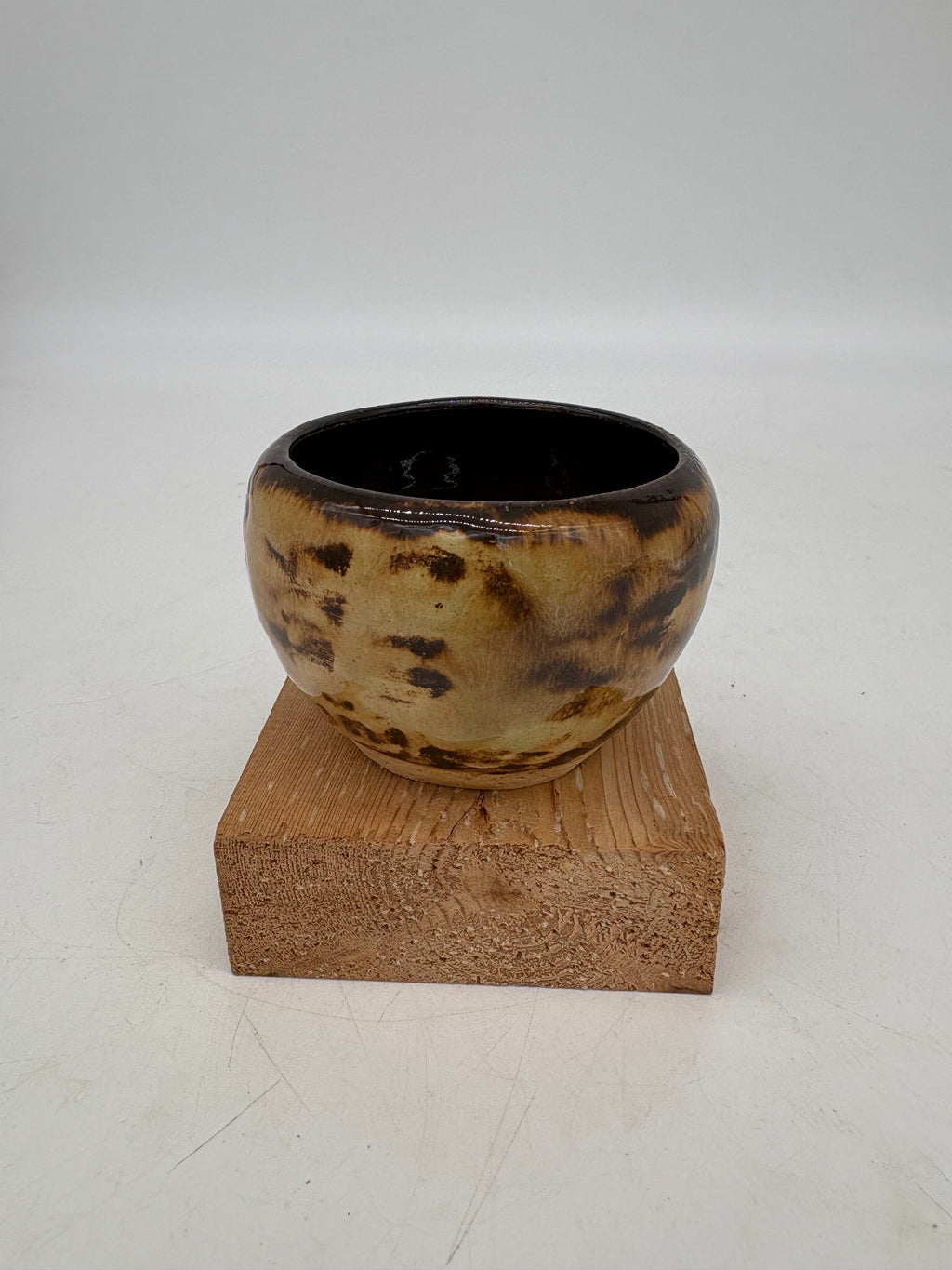 Cream and Brown Miniature Bowl