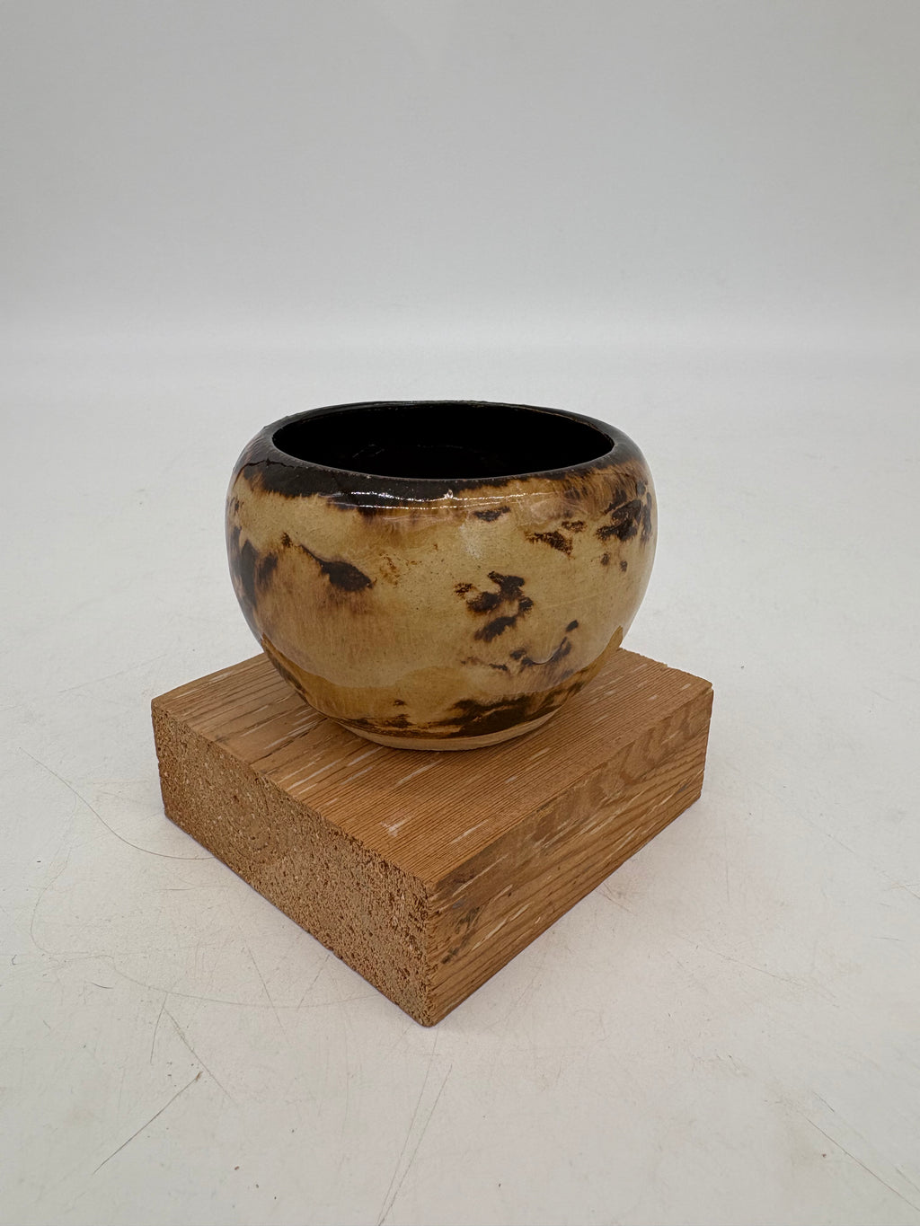 Cream and Brown Miniature Bowl