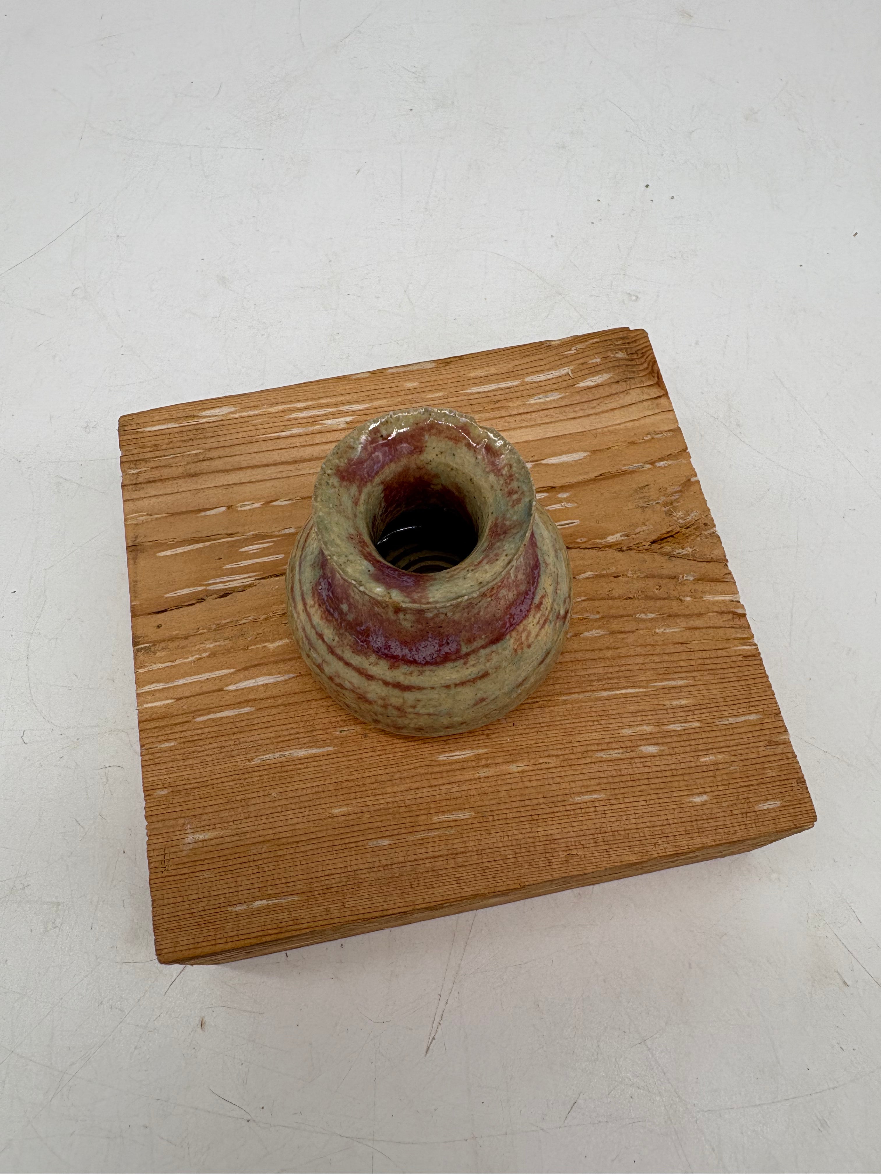 Glossy Burgundy Over Cream Whisker Holder