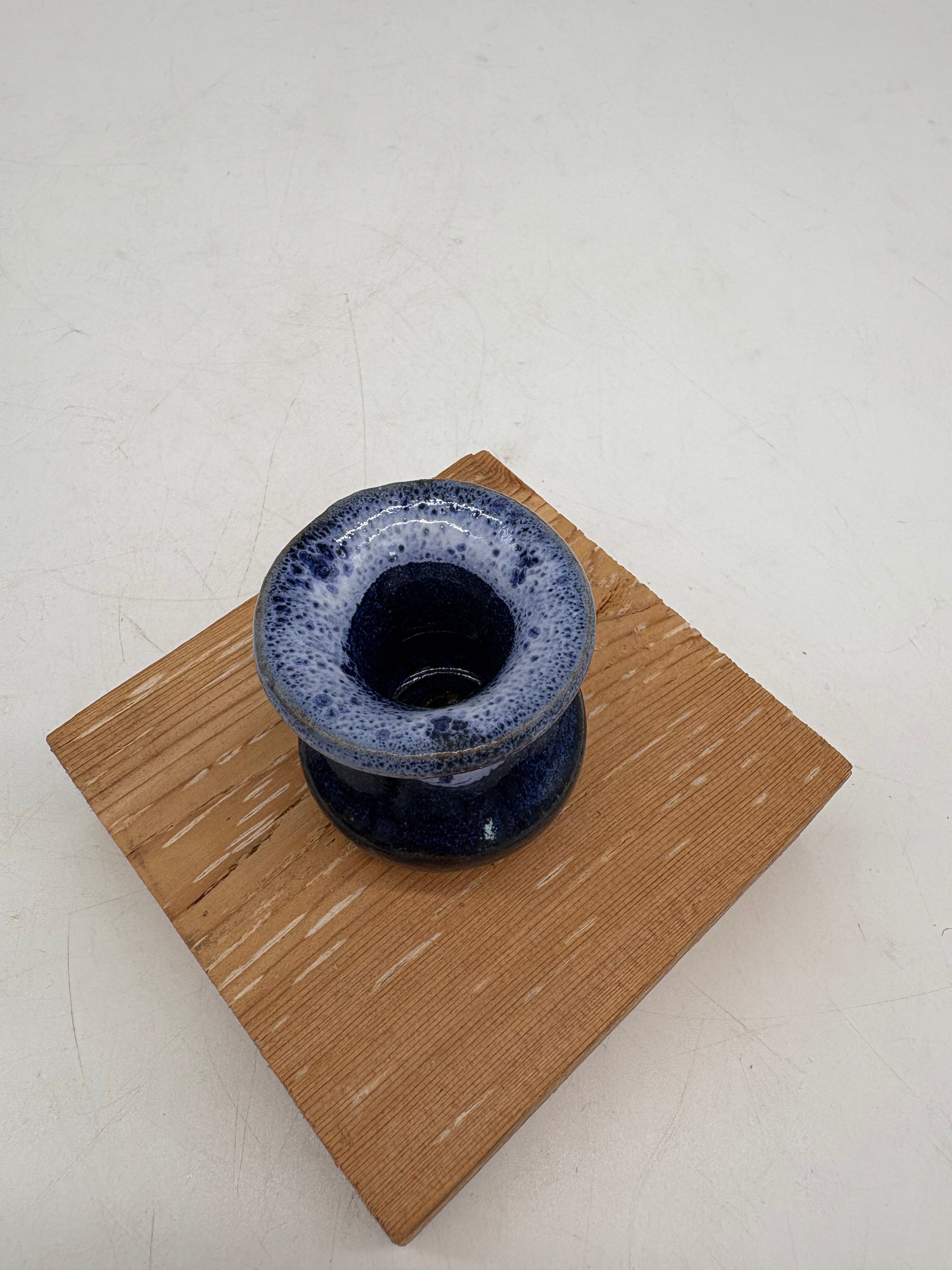 Royal Blue and White Speckled Whisker Holder