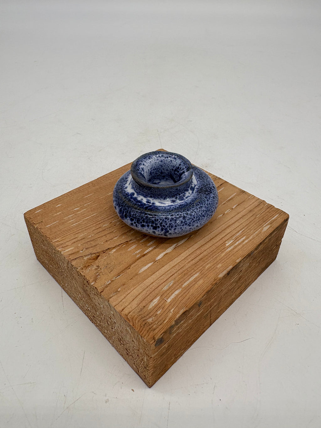 Royal Blue and White Speckled Whisker Holder