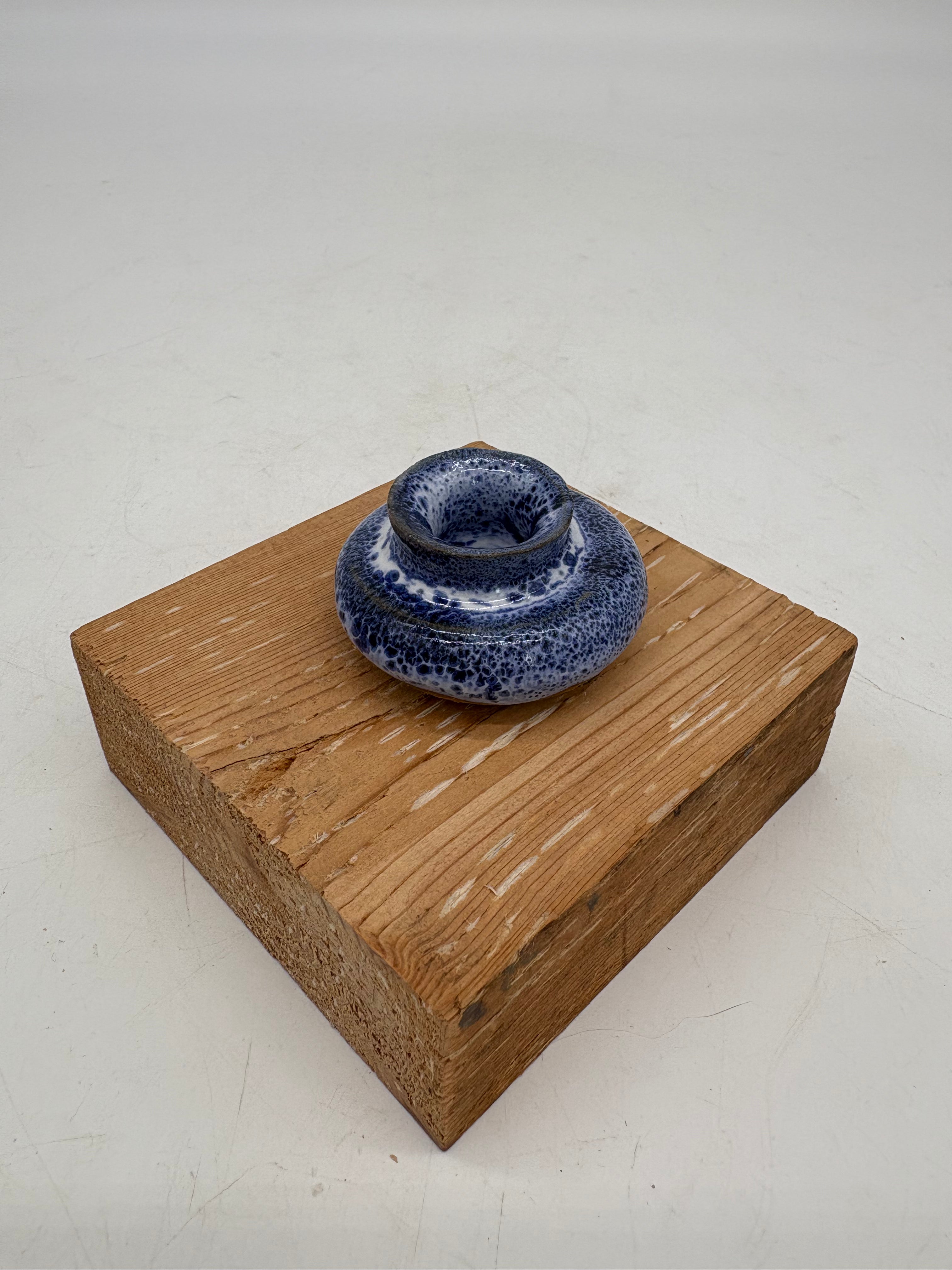 Royal Blue and White Speckled Whisker Holder