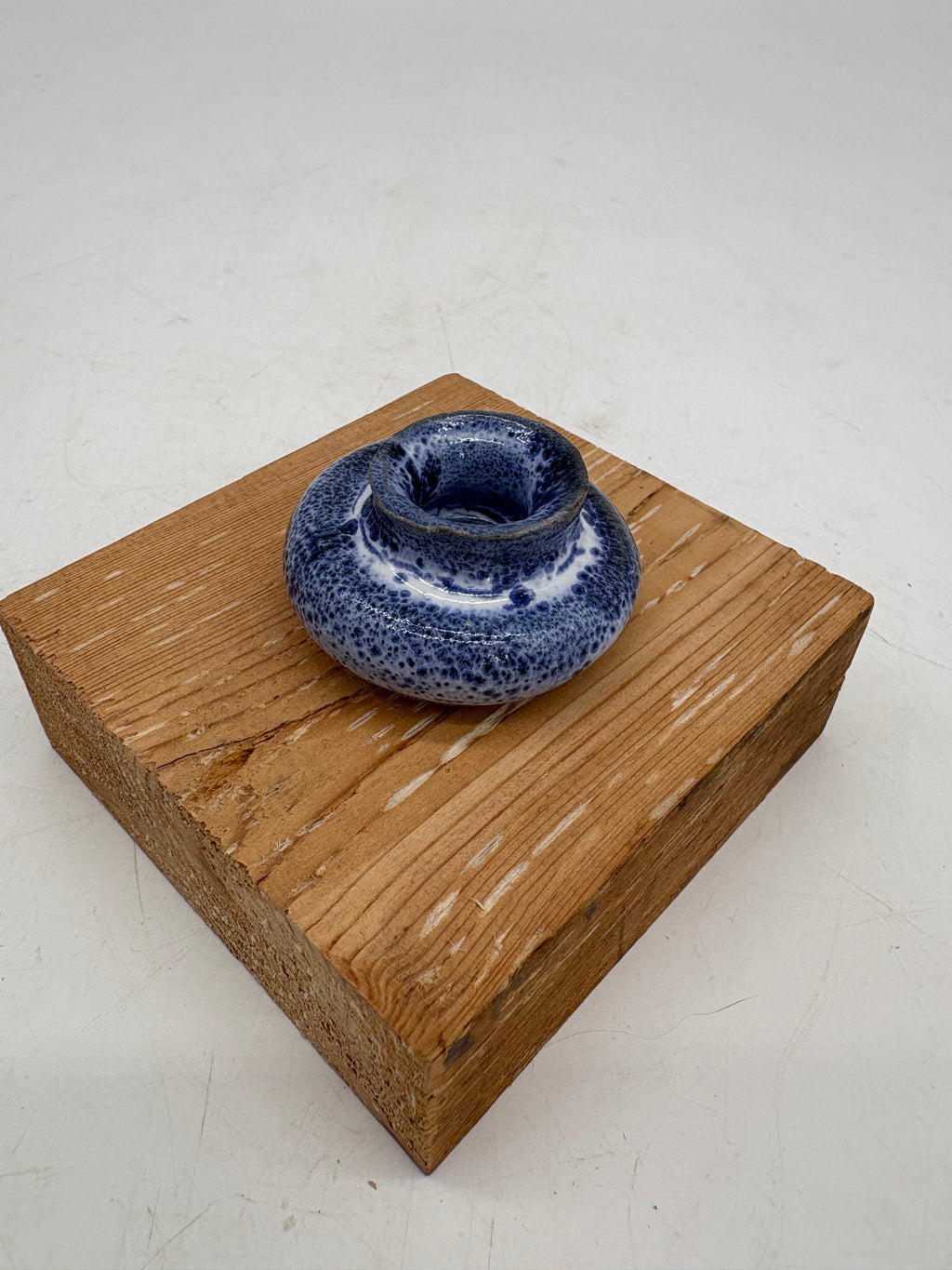 Royal Blue and White Speckled Whisker Holder