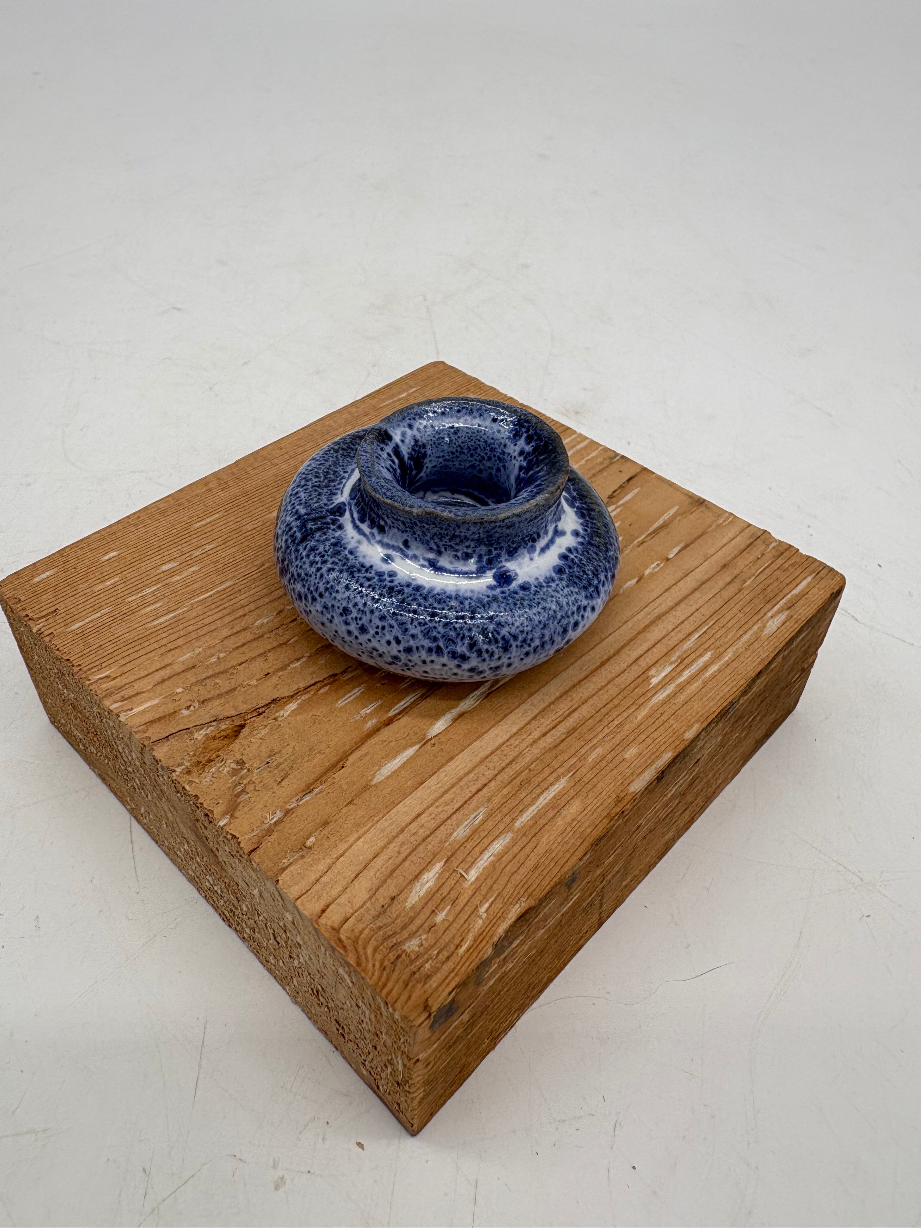 Royal Blue and White Speckled Whisker Holder