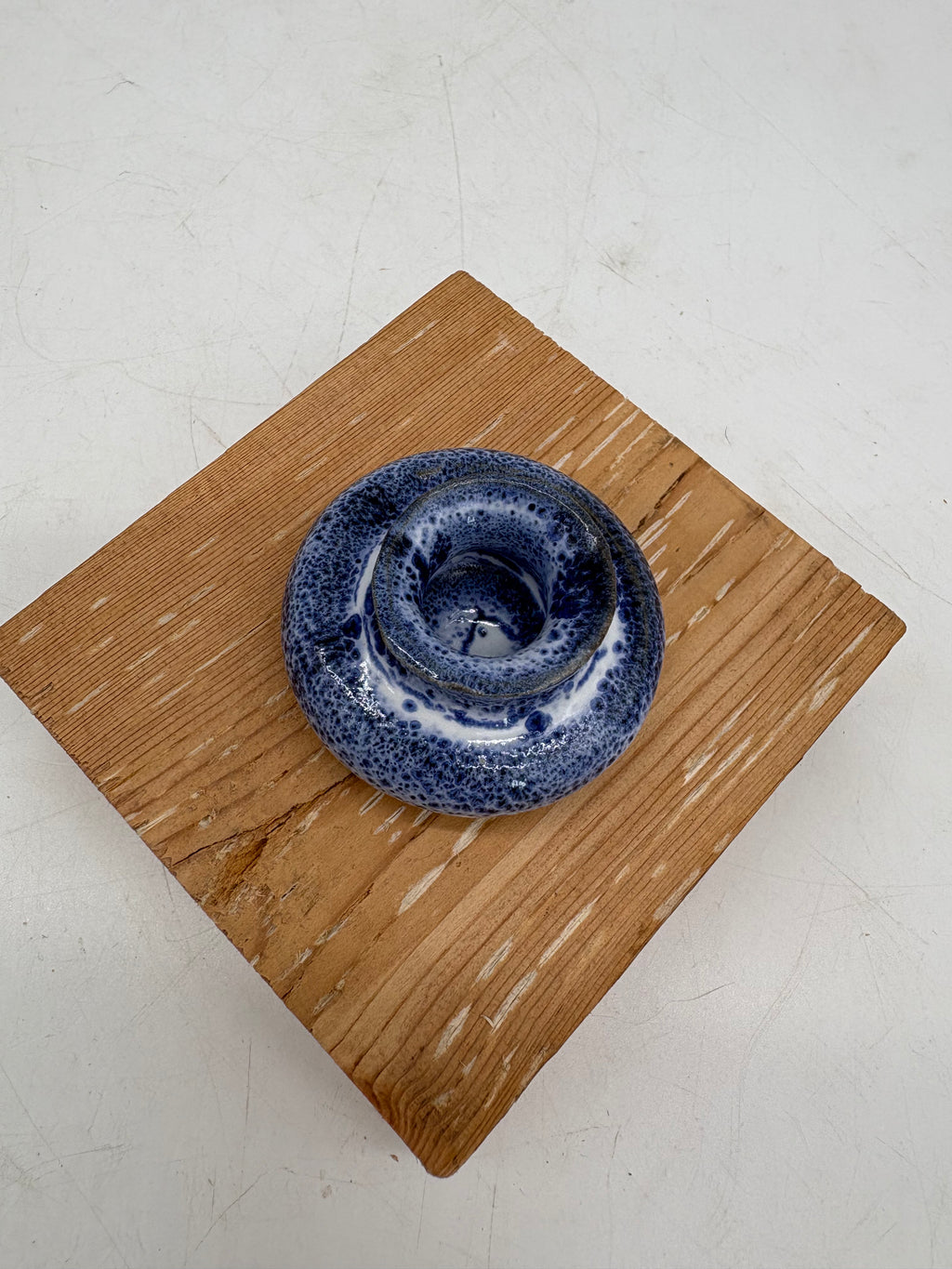 Royal Blue and White Speckled Whisker Holder