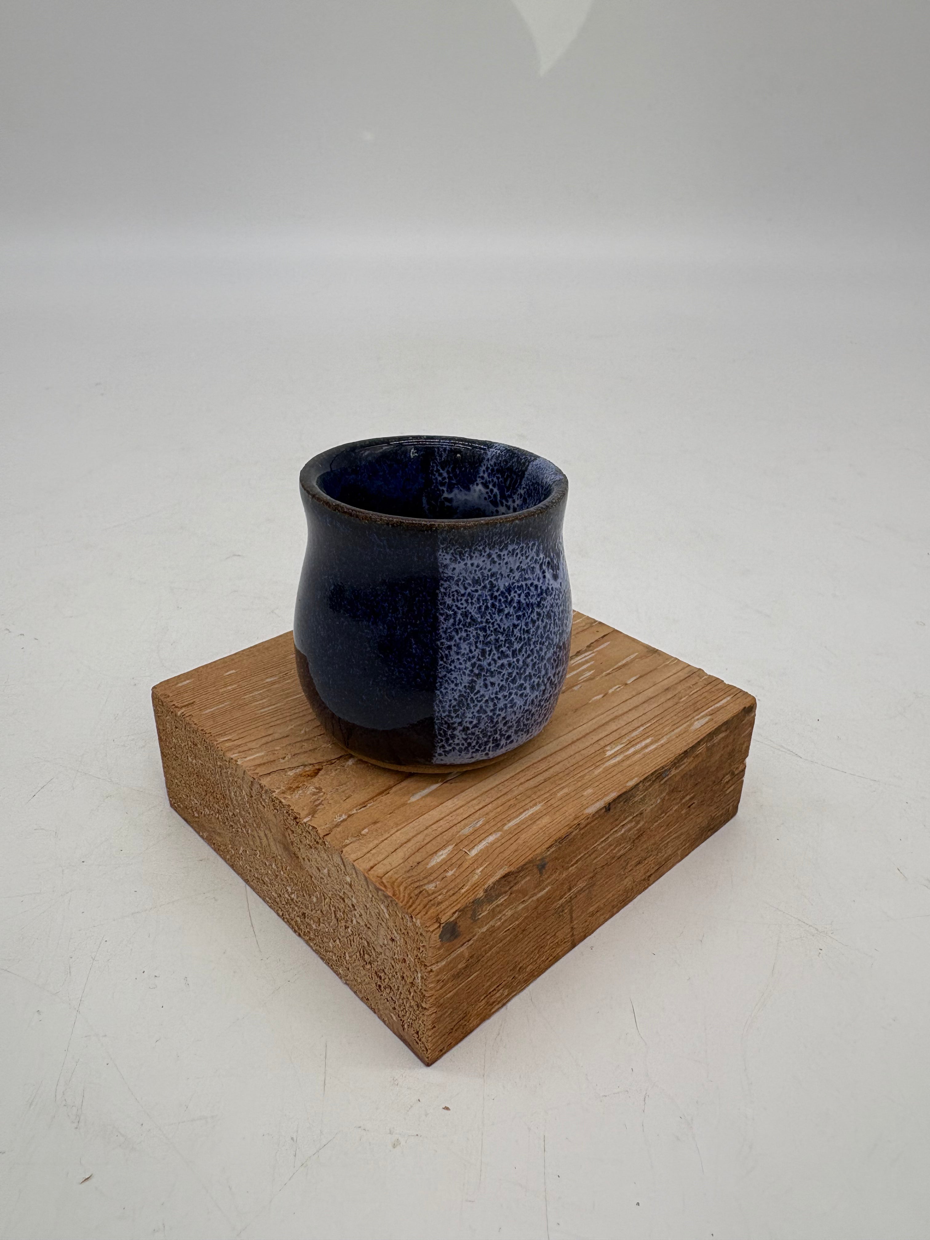 Royal Blue Split White Speckled Small Cup