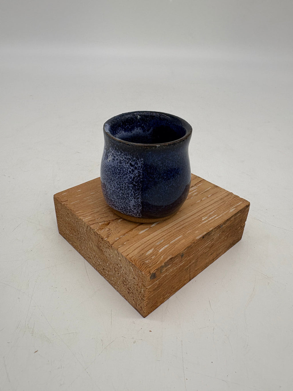 Royal Blue Split White Speckled Small Cup