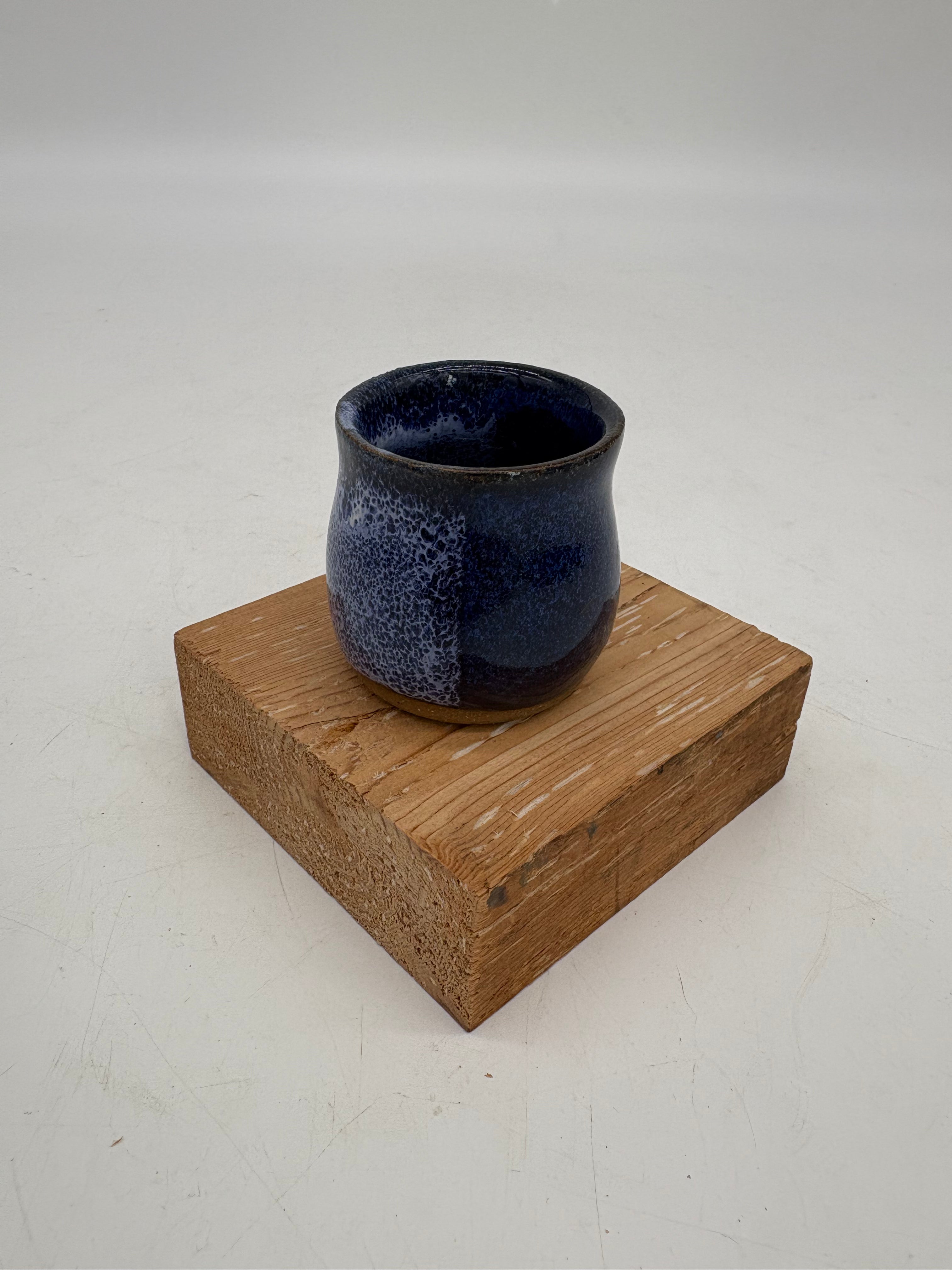 Royal Blue Split White Speckled Small Cup