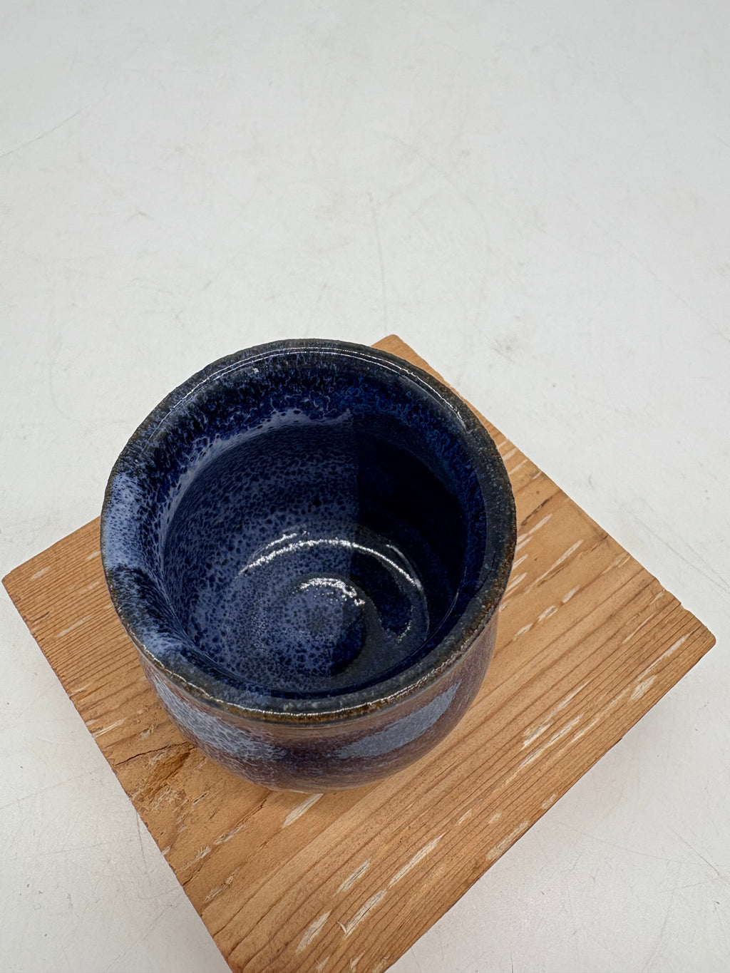Royal Blue Split White Speckled Small Cup