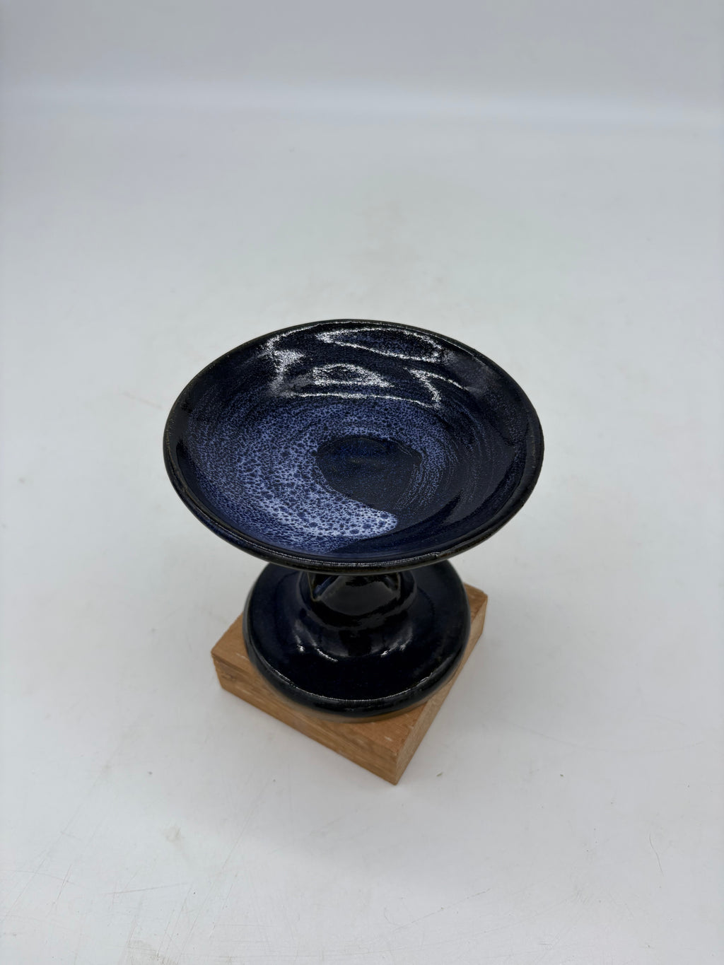 Royal Blue Swipe Cat Food Bowl