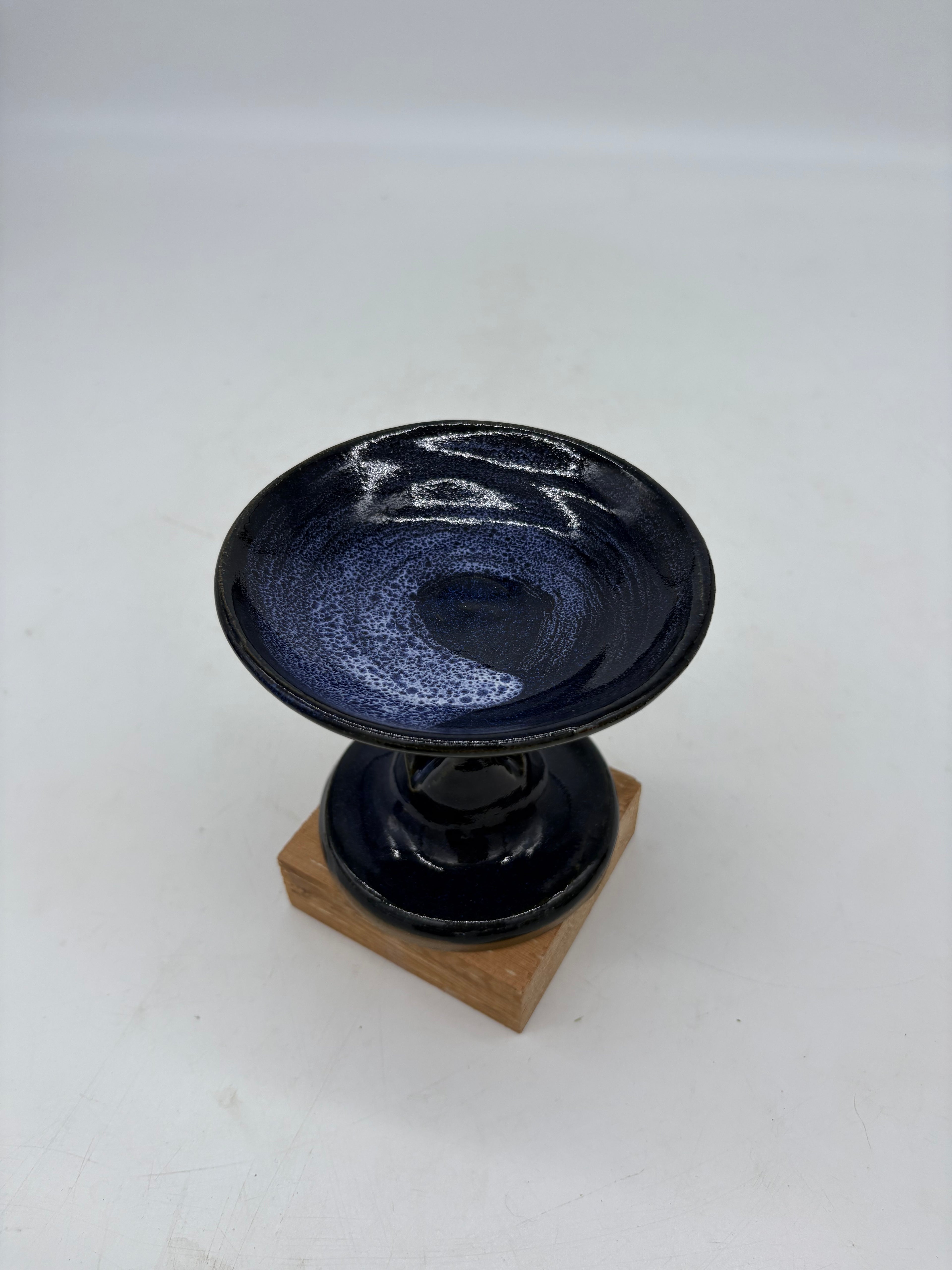 Royal Blue Swipe Cat Food Bowl