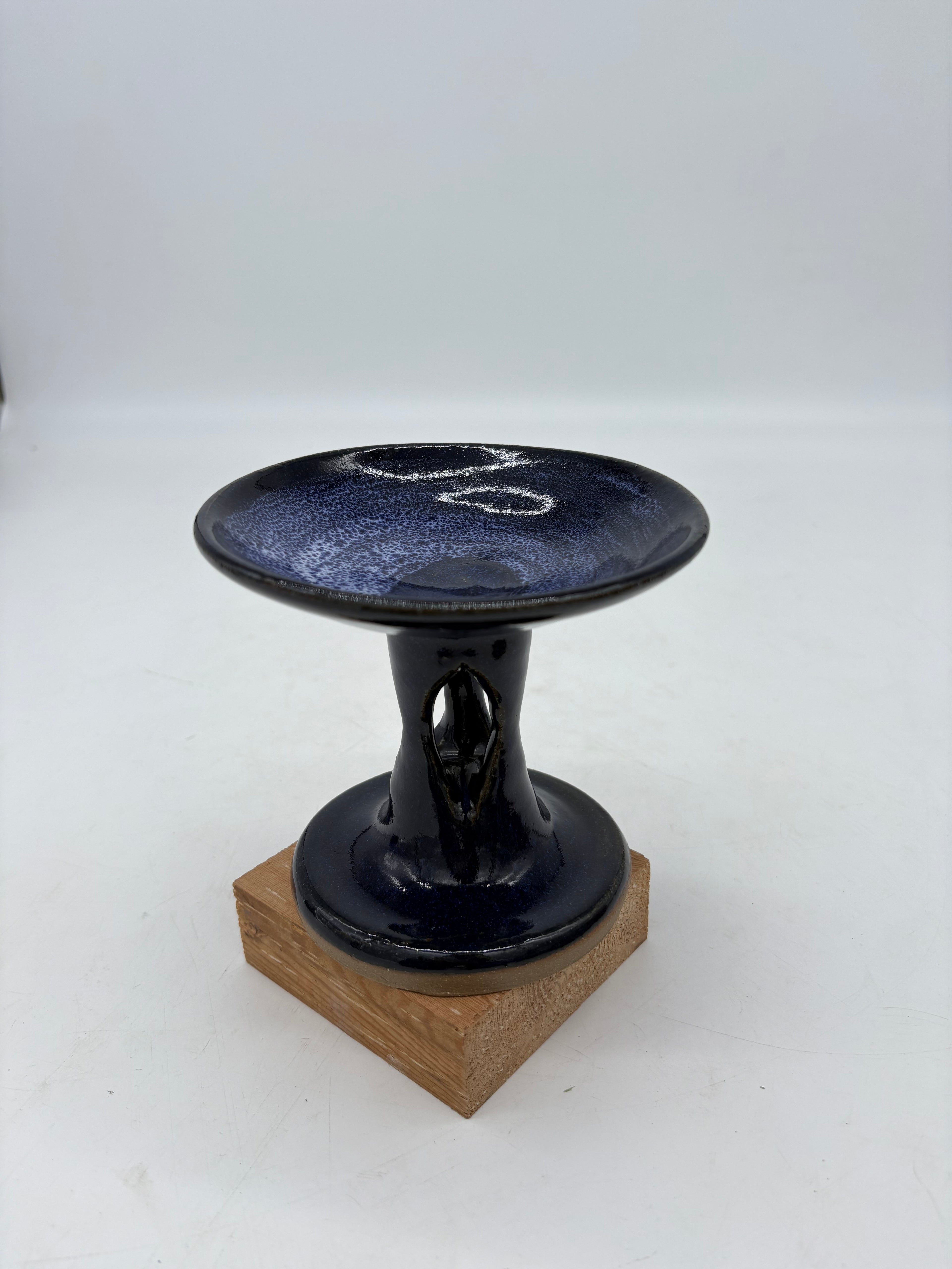 Royal Blue Swipe Cat Food Bowl