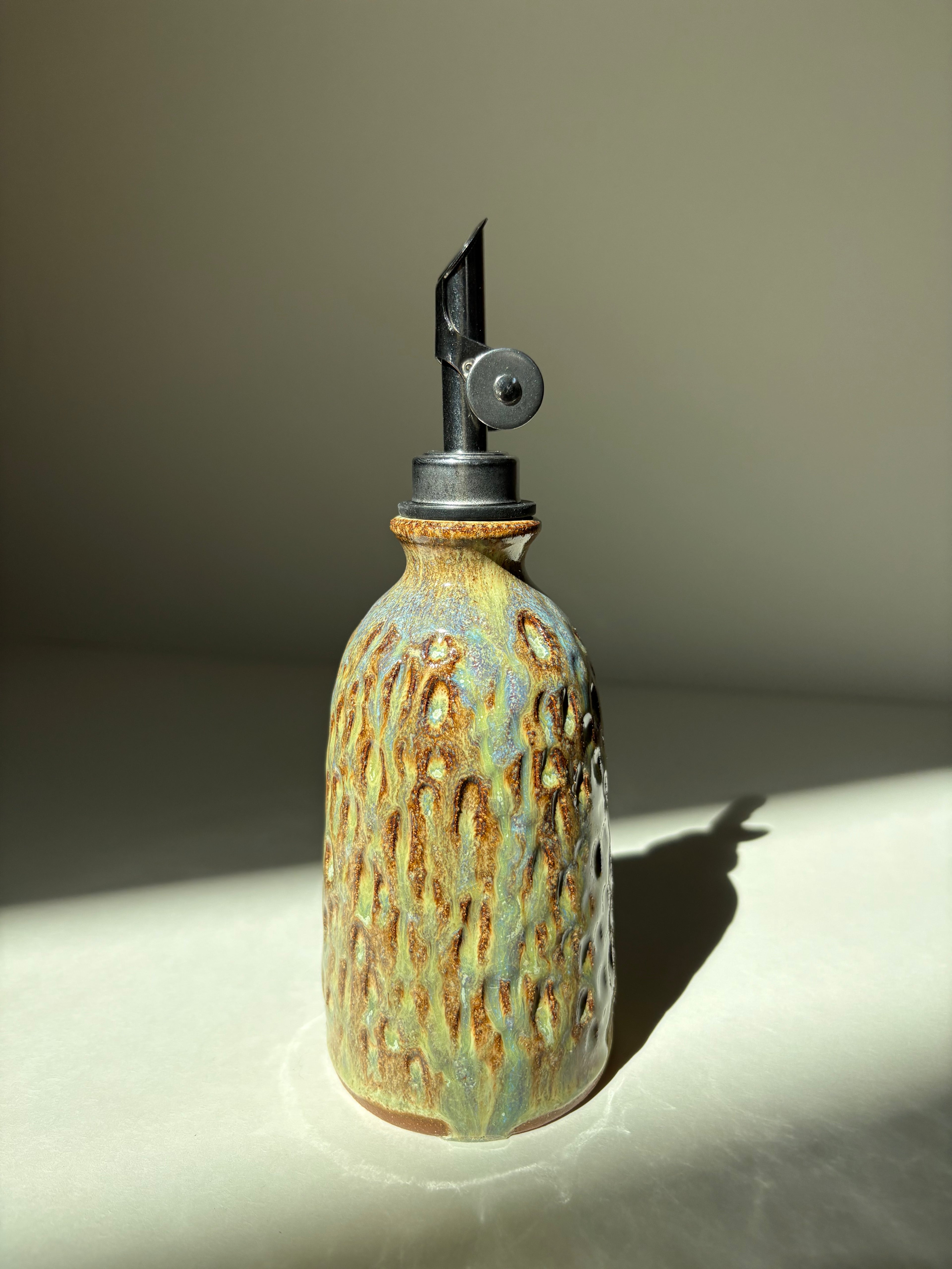 Textured blue and green oil dispenser - 22