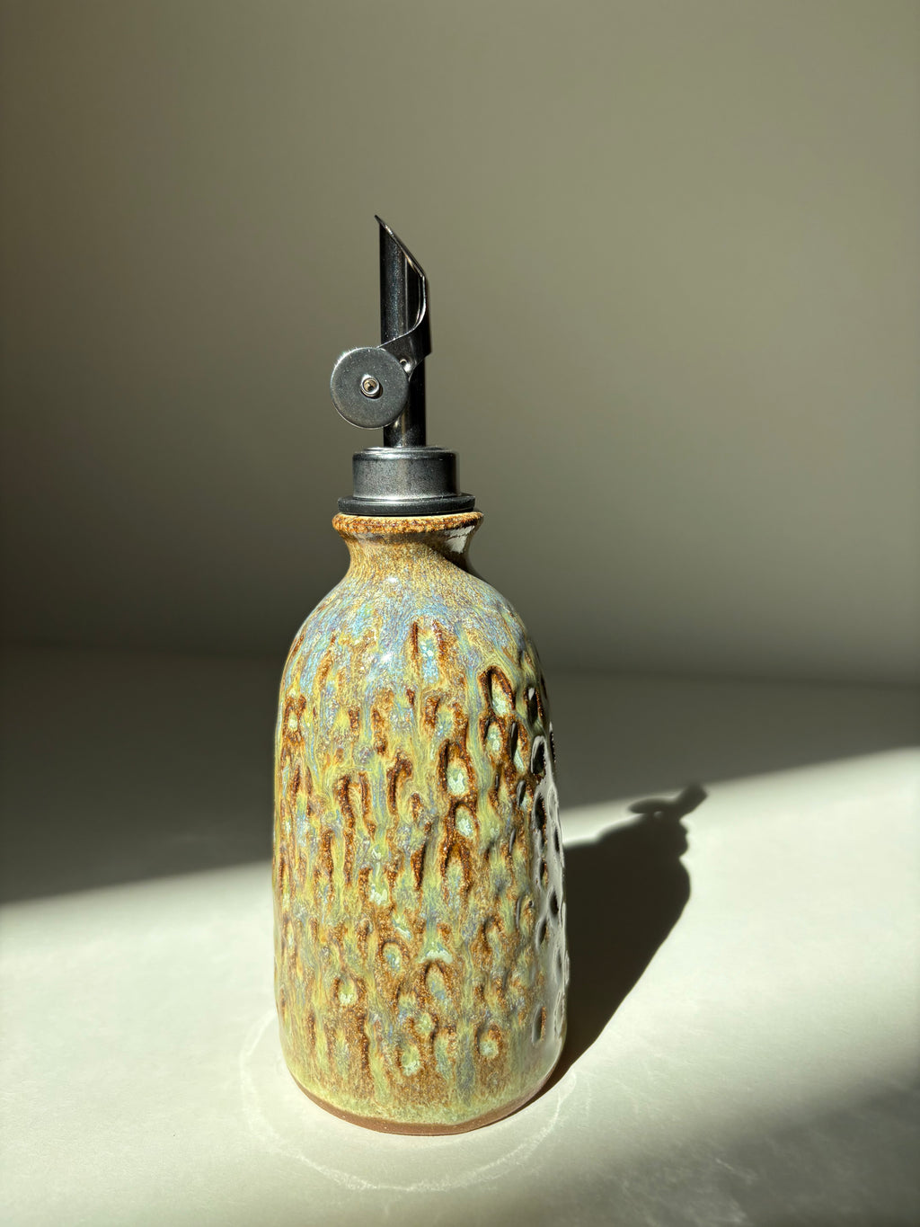 Textured blue and green oil dispenser - 22